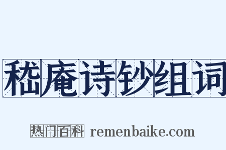 嵇庵诗钞组词是什么意思的图片